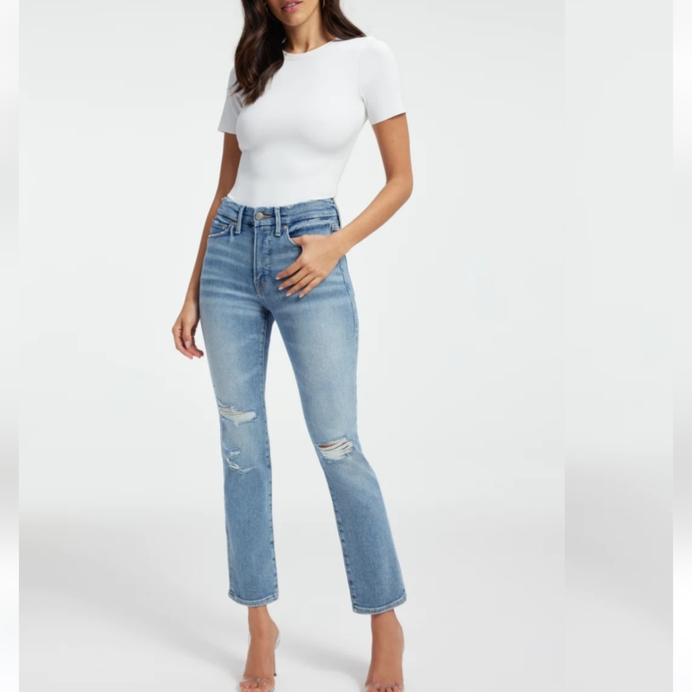 Good American Good Legs Straight Jeans in blue size 6 new with tag